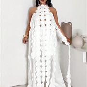 Laser Cut Fabric Garland Hanging Over Outfit