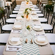 Long, Rectangular Table for Reception