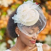 Fascinator/Small Hat With Birdcage Veil