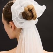Hair Scrunchie With Veil Attached