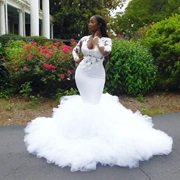 Mermaid Gown, Soft Layers of Ruffles for Skirt