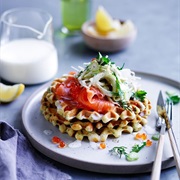 Cured Fish Waffles