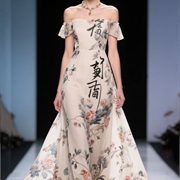 Writing Over Flowers on Dress