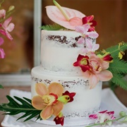 Tropical Flowers on Cake