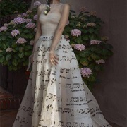 Music Motif on Wedding Gown