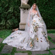 Garden Print Wedding Dress (Flowers, Fruit, Butterflies)