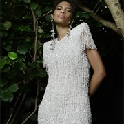 Beaded Fringe Wedding Dress