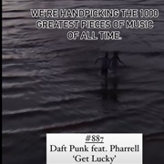 #887 Get Lucky by Daft Punk Featuring Pharrell Williams & Nile Rodgers