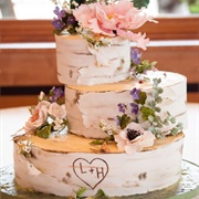Birch Bark Wedding Cake