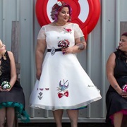 Tattoo-Style Decor on Wedding Dress