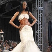 Leather Cincher on Wedding Dress Bodice