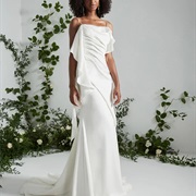 Flowy, Draped Wedding Dress