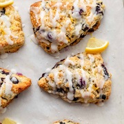 Glazed Blueberry Lemon Scone