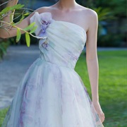 Orchid Design on Wedding Dress