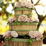 Flower Basket Wedding Cake