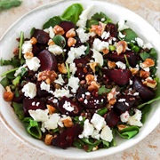 Beetroot and Lentil Salad With Goat Cheese and Walnuts