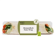 Mozzarella and Pesto Wrap With Slow Roast Tomatoes Rocket and Basil Mayo