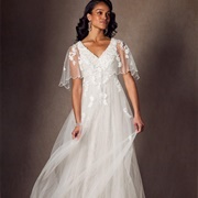 Tulle/Illusion Flutter Sleeves