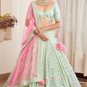 Lehenga With Coordinating Color Dupatta