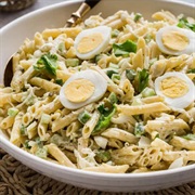 Penne Ziti Rigate, Marble Cheddar, Pea, and Mayonnaise Salad