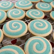 Blue Pinwheel Cookie