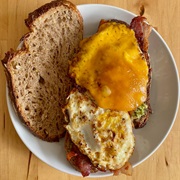 Sourdough Bread With Scrambled Eggs and Marble Cheddar
