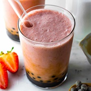 Strawberry Boba Tea With Sugarplum Boba