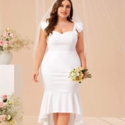 Large Ruffle Hem on Wedding Dress