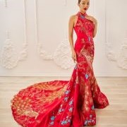 Mythical Creatures Decor on Wedding Gown