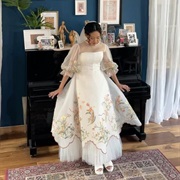 Long Overskirt With Shaped Hem