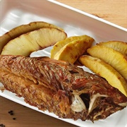 Roasted Breadfruit and Fried Jackfish (Saint Vincent and the Grenadines)
