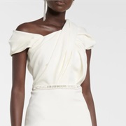 Asymmetrical Draped, Twisted Bodice