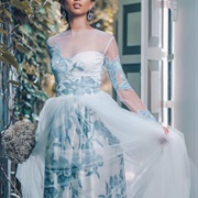 Batik Print Fabric Wedding Dress