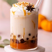 Pumpkin Spice Boba Tea With Butterscotch Boba