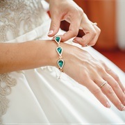Gemstone Bracelet on Bride