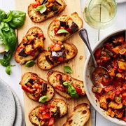 Eggplant, Tomato, and Olive Dip