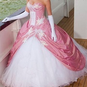 Two-Tone Princess Dress, Color Fabric Over White