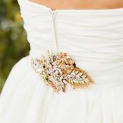 Sash With Jeweled Detailing on Back of Dress