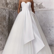Sash Tied Without Bow, Wedding Dress
