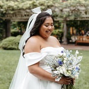 Hair Bow on Top of Bride's Head