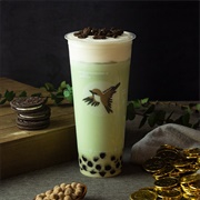 Peppermint Boba Tea With Butterscotch Boba