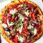 Anchovy and Roasted Pepper Pizza