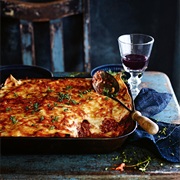 Tomato Sauce, Pork, and Marble Cheddar Lasagne