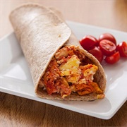 Scrambled Egg and Tomato Naan Wrap
