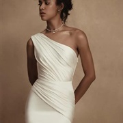 One-Shoulder With Diagonal Ruching