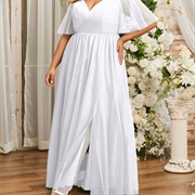 Modest Leg Slit in Wedding Dress