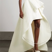 Ruffled High-Low Skirt