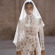 Appliques on Veil Partially Over Face