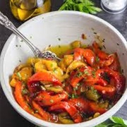 Grilled Peppers in Oil