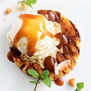 Pineapple Chocolate Swirl Ice Cream Sundae